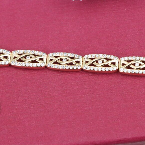 "Elegant Rose Gold Bracelet with Crystal Accents, XPBL0911 - Picture 1 of 12